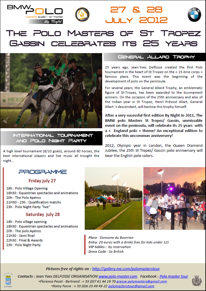 25th anniversary of the BMW Polo Masters Saint-Tropez